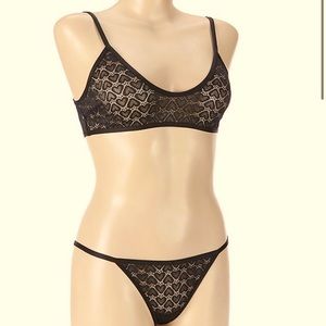 Free People Intimately Bralette & Thong Kelly Set